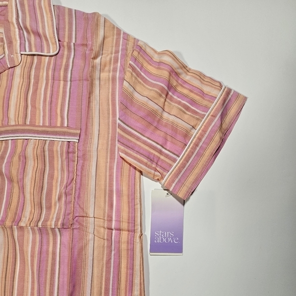 Stars Above Striped Pajamas Shirt & Short Set Multicolor Size Medium - Picture 5 of 14